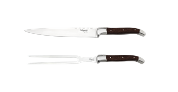 Laguiole By Hâws Carving Knife and Fork Set 2 Pcs Wengé